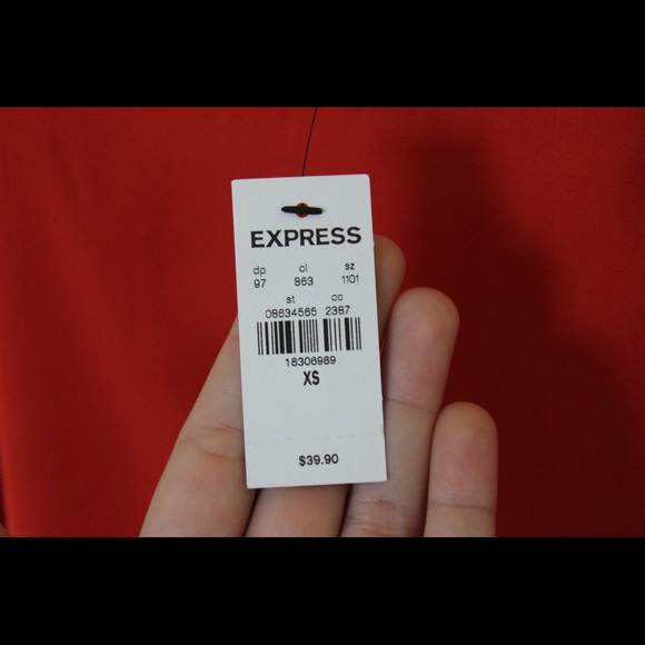 Express | Orange Square Neck Spaghetti Strap Crop - Picture 4 of 6